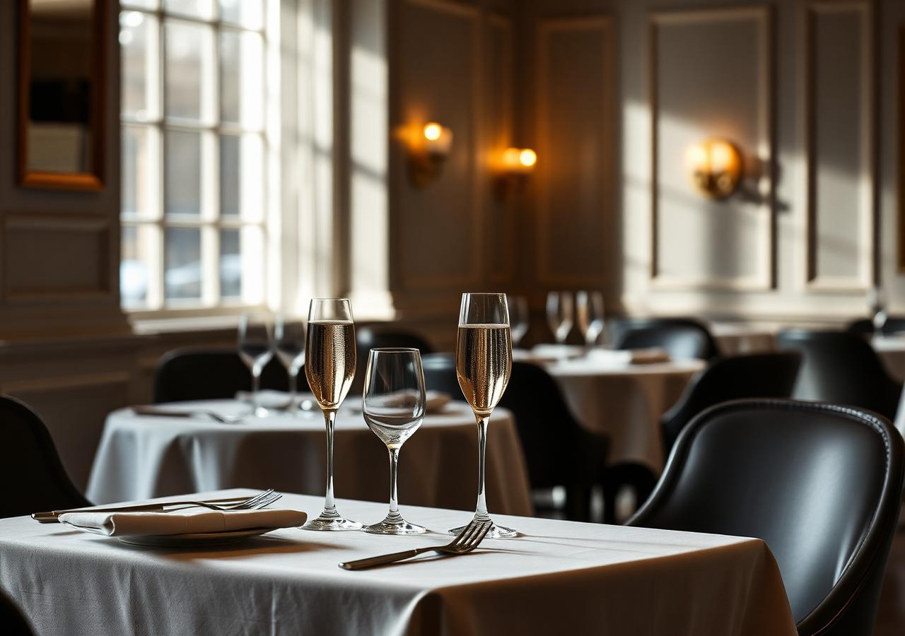 An elegant Mayfair restaurant table reserved for a private lunch